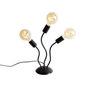 Designová stolní lampa černá 3-světelná – Wimme