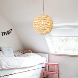 Retro závěsná lampa bílá 60 cm – Lina Ball 60