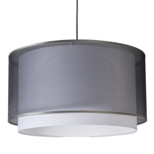 Moderní závěsná lampa se stínidlem černá/bílá 45/25 – Duo