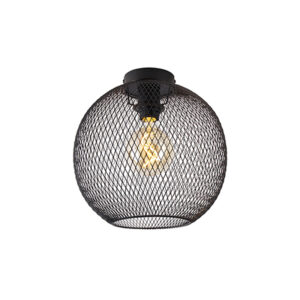 Moderní stropní svítidlo černé 30 cm – Mesh Ball