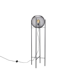Moderní stojací lampa černá – Mesh Ball