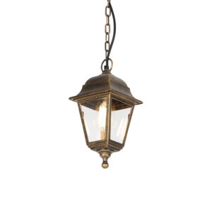 Klasická venkovní závěsná lampa starožitné zlato IP44 – kapitál