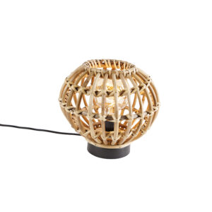 Venkovská stolní lampa bambusová 25 cm – Canna