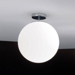 Skleněné stropní světlo Sferis, 30 cm, chrom