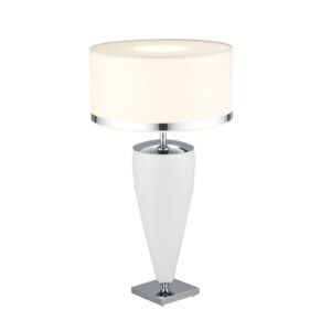Stolní lampa Lund, bílá/opálová, výška 60 cm