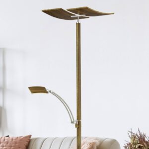B-Leuchten Duo stojací lampa LED, stmívač, dřevo