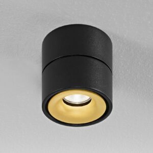 Egger Clippo LED stropní spot, černý-zlatá, 2700 K