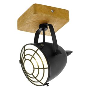 Stropní reflektor Gatebeck, ze dřeva a kovu, 1-žár