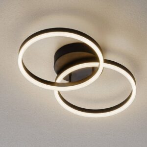 LED stropní světlo Giotto, dva zdroje, černá