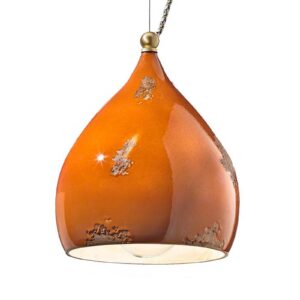 Závěsné světlo Federico z keramiky, oranžové