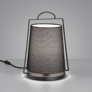 Helestra Uka stolní lampa, textilní stínidlo černá