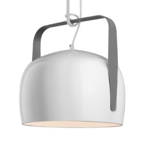 Karman Bag - bílé nástěnné světlo, Ø 32 cm, hladké