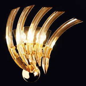 Nástěnné světlo RONDO z jantarového skla Murano