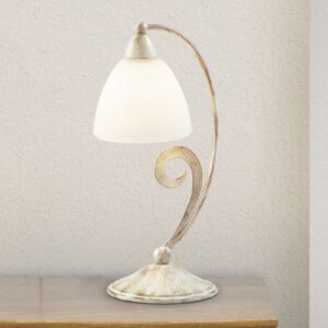 Stolní lampa 1730/1L bílá satinovaná, slonovina