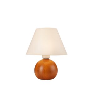 Stolní lampa Gill, dřevo rustikální/stínidlo bílé