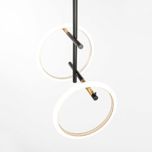 LED stropní svítidlo Ulaop, dva kruhy, černé
