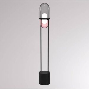LOUM Pille LED stojací lampa šedá/růžová