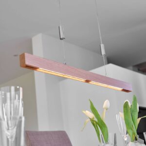 Závěsné světlo z dubového dřeva LED Nora – 78 cm