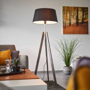Thea – dřevěná stojací lampa se stínidlem