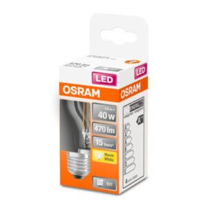 OSRAM Classic P LED žárovka E27 4W 2 700 K čirá