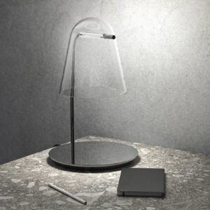 Prandina Sino T3 LED stolní lampa čirá/černá chrom