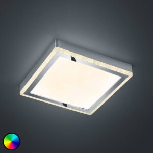 LED stropní svítidlo Slide, bílé, hranaté, 25x25cm