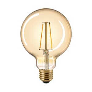 LED žárovka E27 G95 4,5W filament globe zlatá