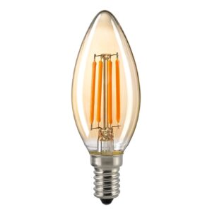 LED svíčka E14 4,5W filament, zlatá stmívatelná