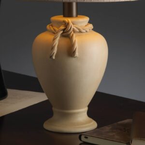 Stolní lampa Treccia s látkovým stínidlem