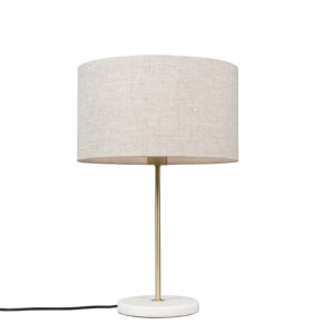Stolní lampa mosaz se šedým odstínem 35 cm – Kaso