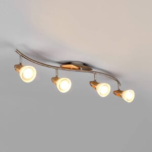 4bodové dřevěné stropní světlo Marena s LED E14
