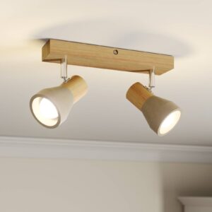 LED reflektor Filiz ze dřeva a betonu, 2bodový
