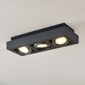 LED stropní osvětlení Ronka, GU10, 3zdrojové šedé