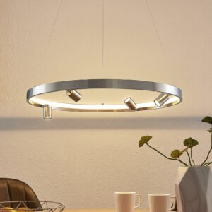 Lucande Paliva LED závěsné světlo, 64 cm, nikl
