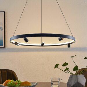 Lucande Paliva LED závěsné světlo, 80 cm, černá