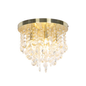 Klasická stropní lampa zlatá se sklem – Medusa