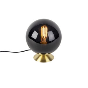 Art Deco stolní lampa mosaz s černým sklem – Pallon