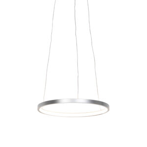Moderní kruhová závěsná lampa stříbrná 40 cm vč. LED – Anella