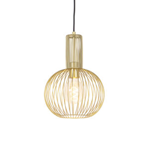 Designová závěsná lampa zlatá – Wire Whisk