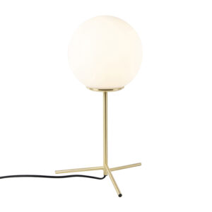 Stolní lampa ve stylu art deco mosaz s opálovým sklem 45,5 cm - Pallon