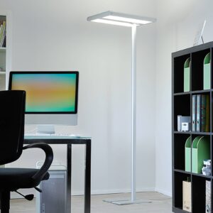 Kancelářská LED stojací lampa Quirin, hliník