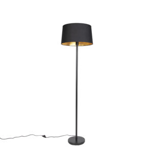Moderní stojací lampa černá s černým odstínem 45 cm – Simplo