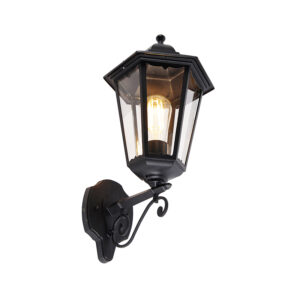 Klasická venkovní nástěnná lampa černá IP44 – New Orleans Up