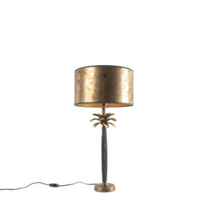 Art Deco stolní lampa bronzová s bronzovým odstínem 35 cm – Areka