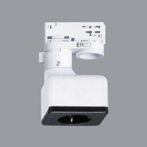 ERCO 3fázový adaptér se zásuvkou Schuko, bílá