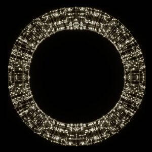 LED vánoční věnec, černá, 2 000 LED, Ø 75cm