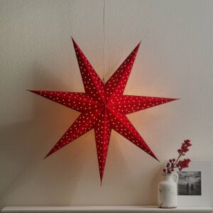 Hvězda Clara k zavěšení, samet Ø 75 cm, červená