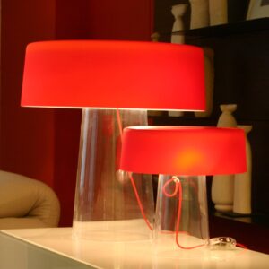Prandina Glam stolní lampa 36 cm čirá/červená