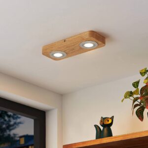 Lindby Mikari LED stropní světlo ze dřeva 2 zdroje
