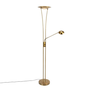Stojací lampa bronzová včetně LED s čtecím ramenem – Ibiza